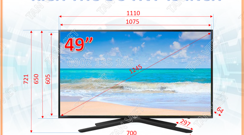 Kích thước Tivi 49 inch Samsung chính hãng