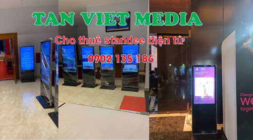 Tân Việt media cung cấp dịch vụ cho thuê standee điện tử 43", 50", 55" đẹp đồng bộ tại Hạ Long tháng 10.2024