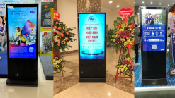 Dịch vụ cho thuê Standee điện tử 43 inch đẹp, động bộ cho sự kiện