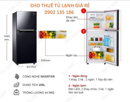 Dịch vụ cho thuê tủ lạnh 208 lít chính hãng Samsung, giá rẻ